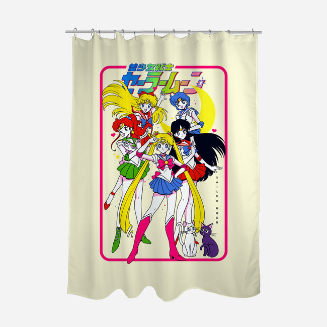 The Moon Girls-none polyester shower curtain-Bellades
