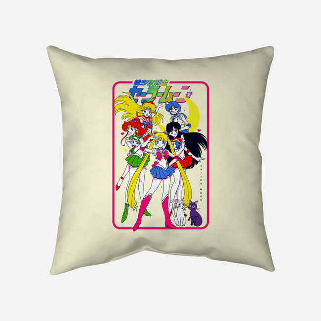 The Moon Girls-none removable cover w insert throw pillow-Bellades
