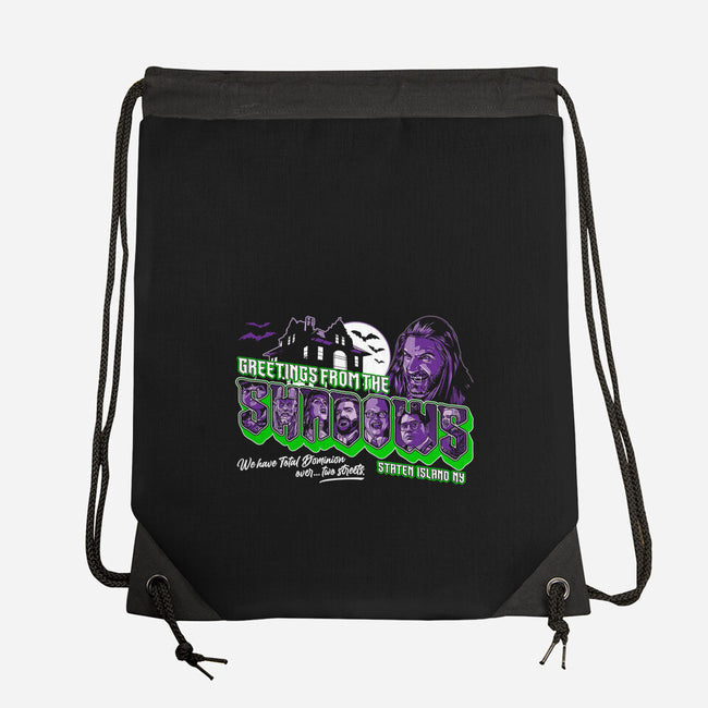 Greetings From The Shadows-none drawstring bag-goodidearyan