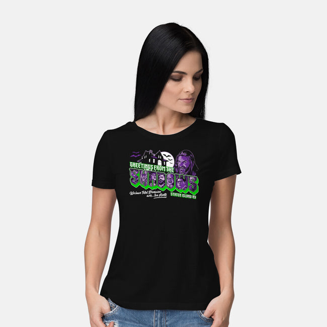 Greetings From The Shadows-womens basic tee-goodidearyan