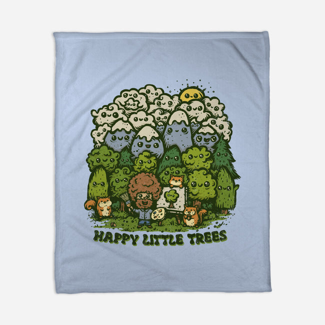 Happy Little Trees-none fleece blanket-kg07