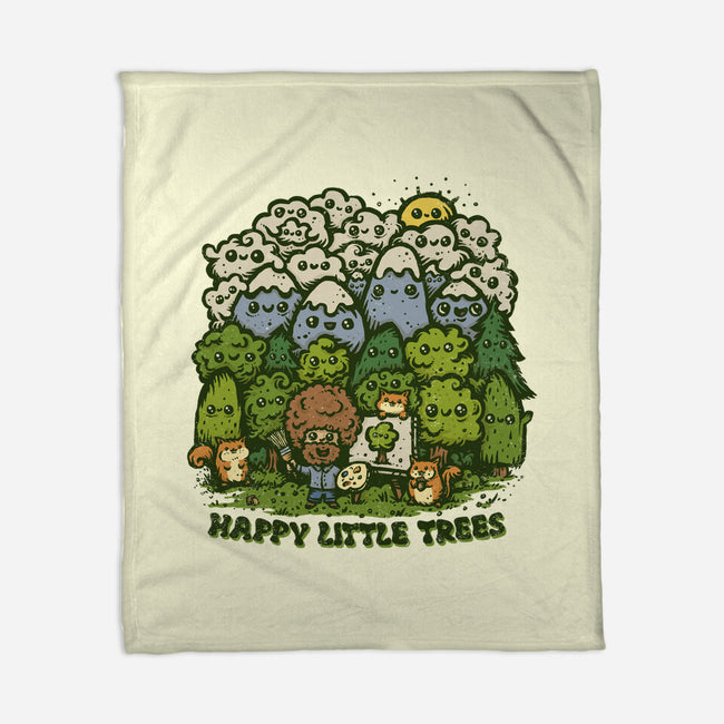 Happy Little Trees-none fleece blanket-kg07