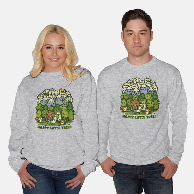 Happy Little Trees-unisex crew neck sweatshirt-kg07