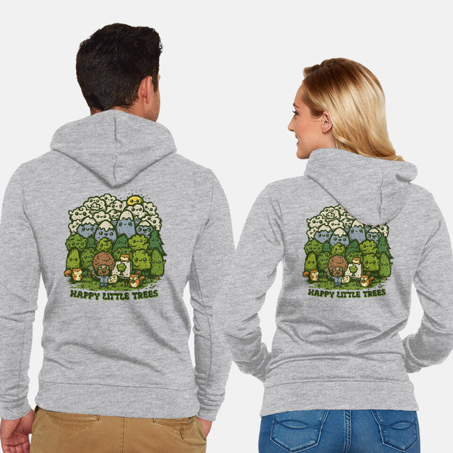 Happy Little Trees-unisex zip-up sweatshirt-kg07