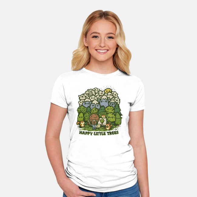 Happy Little Trees-womens fitted tee-kg07