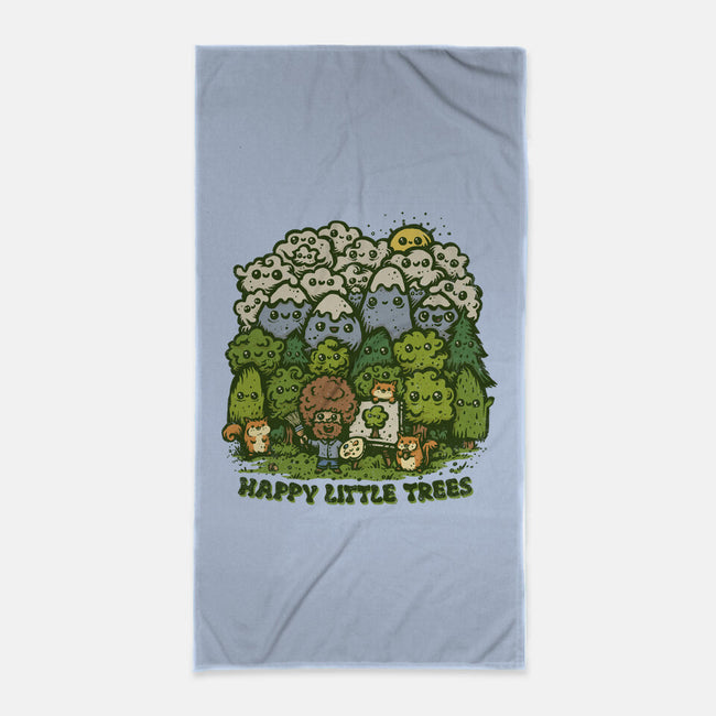 Happy Little Trees-none beach towel-kg07