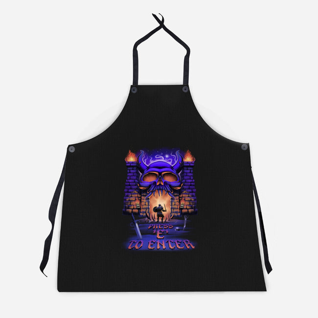 Press E To Enter-unisex kitchen apron-artyx