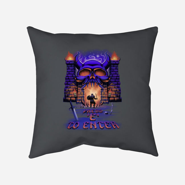 Press E To Enter-none removable cover w insert throw pillow-artyx