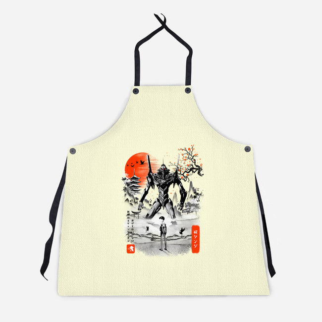 Shinji Ikari Eva 01 Ink-unisex kitchen apron-bellahoang