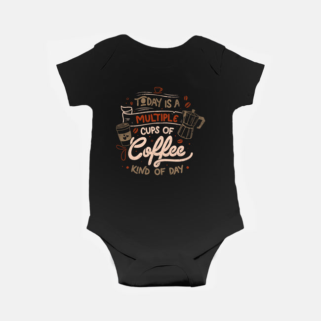 Multiple Cups Of Coffee-baby basic onesie-eduely