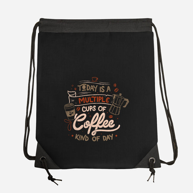 Multiple Cups Of Coffee-none drawstring bag-eduely