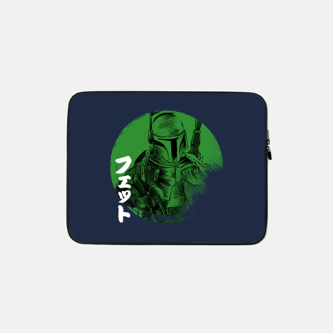Green Sun Fett-none zippered laptop sleeve-DrMonekers