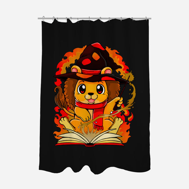 Wizard Lion-none polyester shower curtain-Vallina84