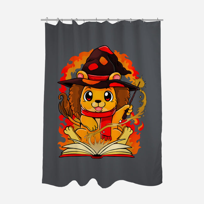 Wizard Lion-none polyester shower curtain-Vallina84