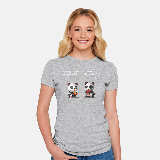 Pandas Life-womens fitted tee-erion_designs