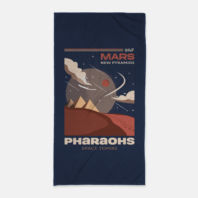 Visit Mars Pyramids-none beach towel-Logozaste