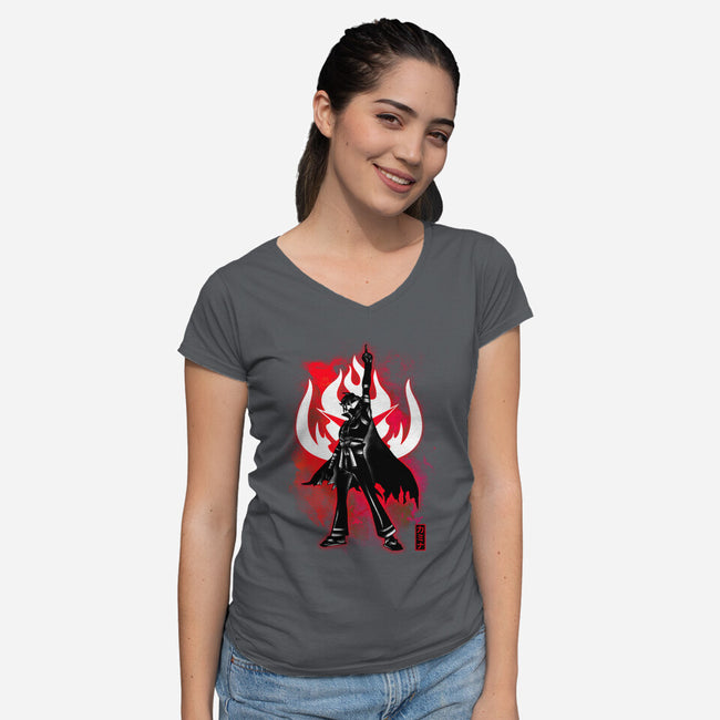 Cosmic Fight-womens v-neck tee-fanfreak1
