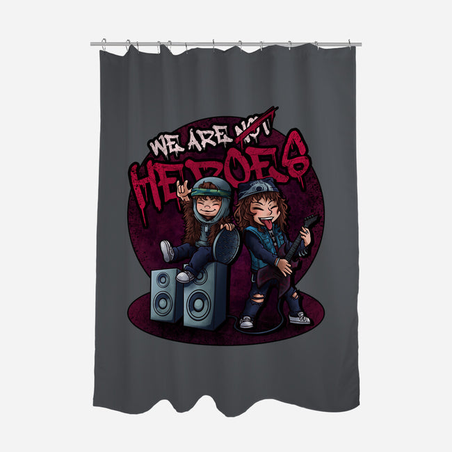 We Are Heroes-none polyester shower curtain-Conjura Geek