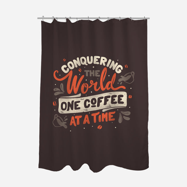 One Coffee At A Time-none polyester shower curtain-tobefonseca