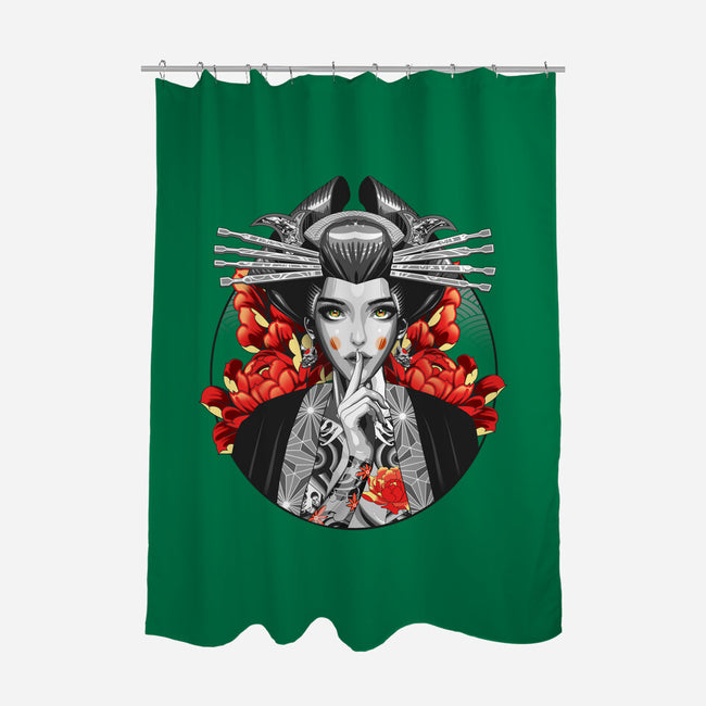 Irezumi Geisha-none polyester shower curtain-heydale