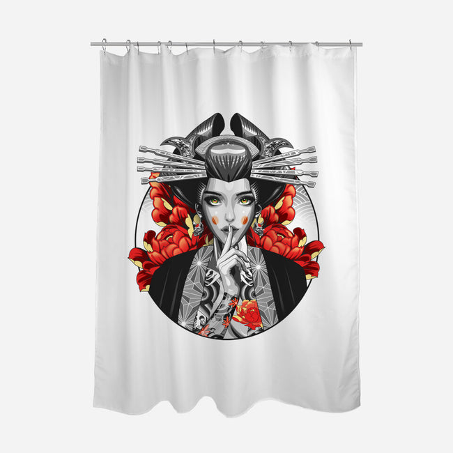 Irezumi Geisha-none polyester shower curtain-heydale