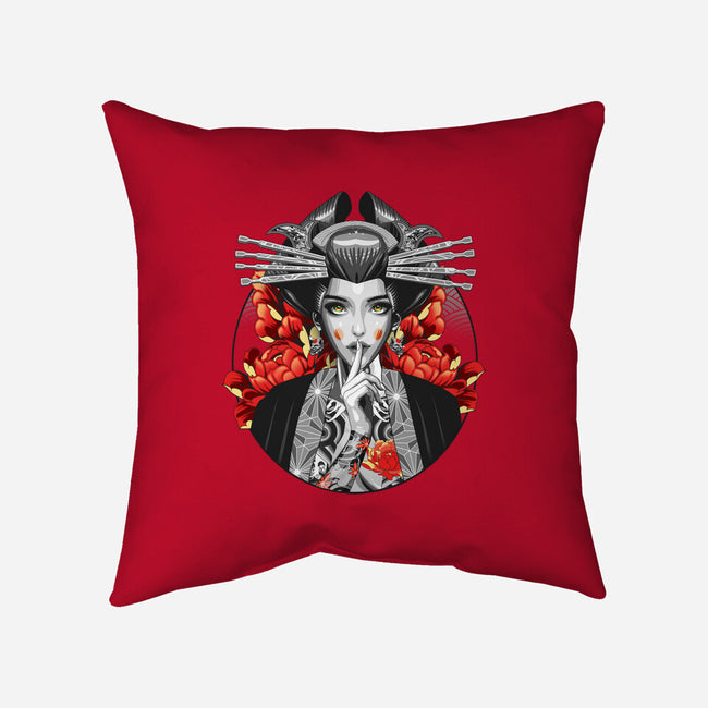 Irezumi Geisha-none removable cover throw pillow-heydale