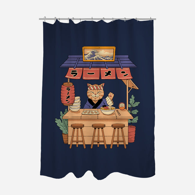Neko Ramen House-none polyester shower curtain-vp021