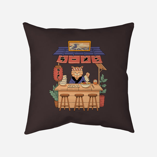 Neko Ramen House-none removable cover w insert throw pillow-vp021