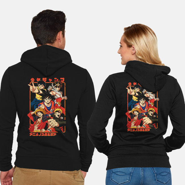 Shonen Team-unisex zip-up sweatshirt-Bellades