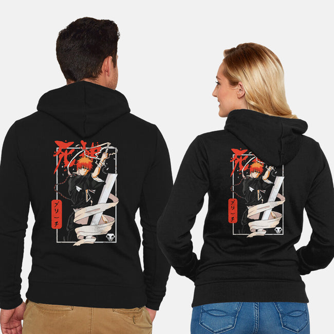 Samurai Ichigo-unisex zip-up sweatshirt-Bellades
