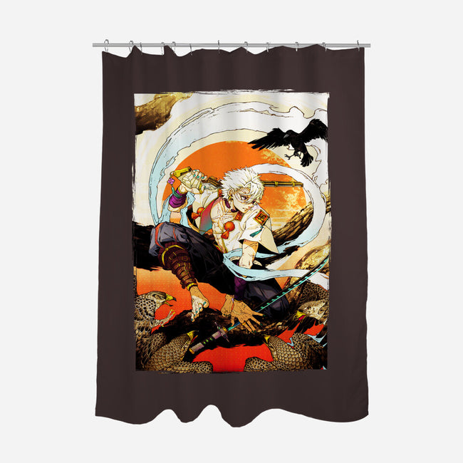 Wind Breathing Demon-none polyester shower curtain-Hova