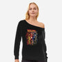 Back To The Upside Down-womens off shoulder sweatshirt-zascanauta