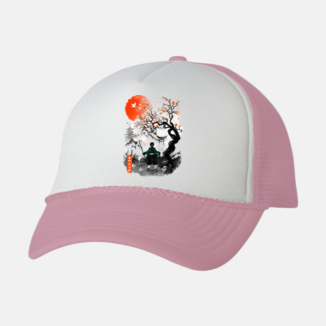 Sumiko Sun Breathing-unisex trucker hat-RonStudio