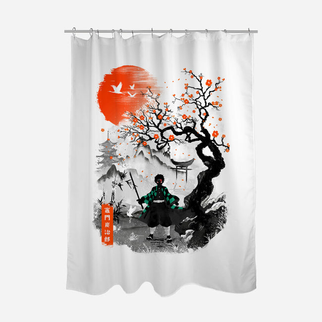 Sumiko Sun Breathing-none polyester shower curtain-RonStudio