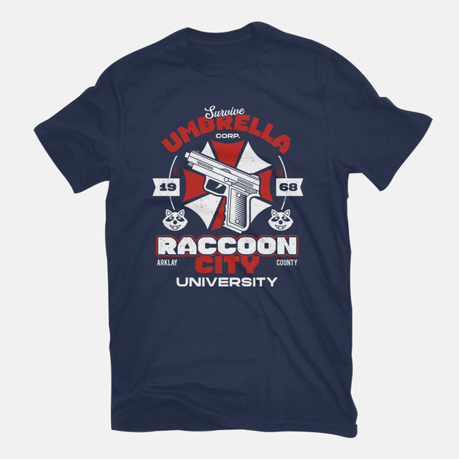 Survive Raccoon University-womens basic tee-Logozaste