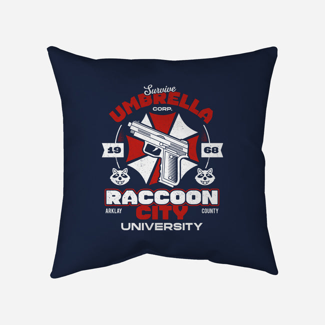 Survive Raccoon University-none removable cover throw pillow-Logozaste