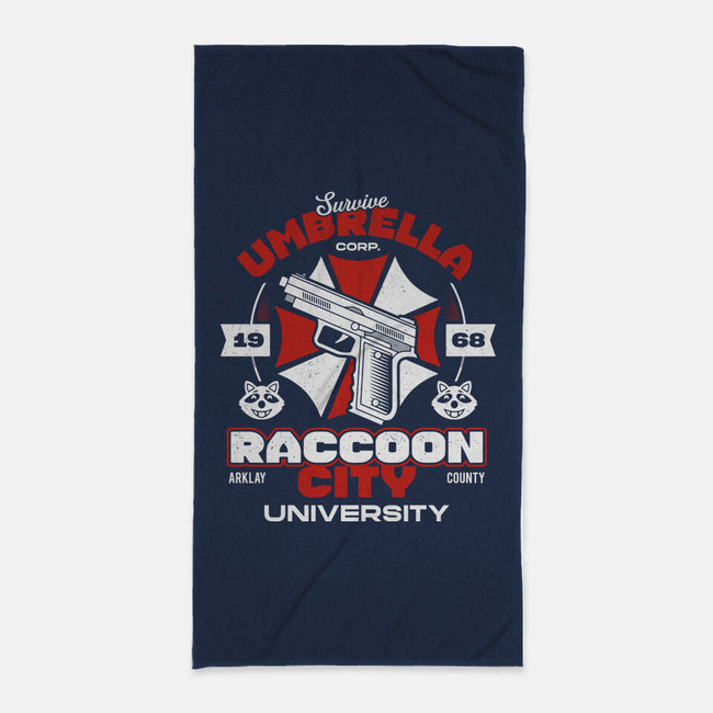 Survive Raccoon University-none beach towel-Logozaste