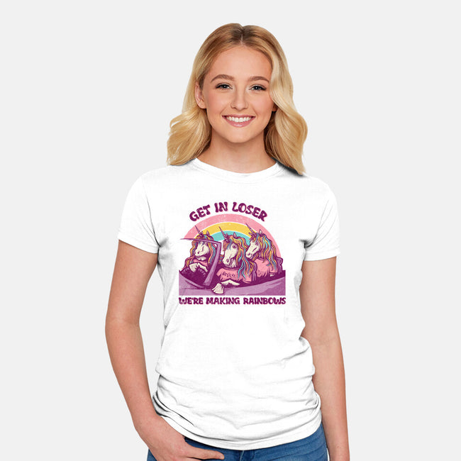 We're Making Rainbows-womens fitted tee-kg07