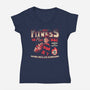 Freddy's Fitness-womens v-neck tee-teesgeex