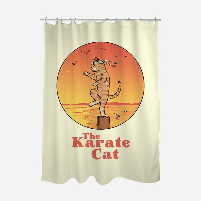 The Karate Cat-none polyester shower curtain-vp021