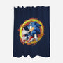 Sonic Splash-none polyester shower curtain-nickzzarto