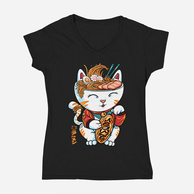 Lucky Noodles-womens v-neck tee-spoilerinc
