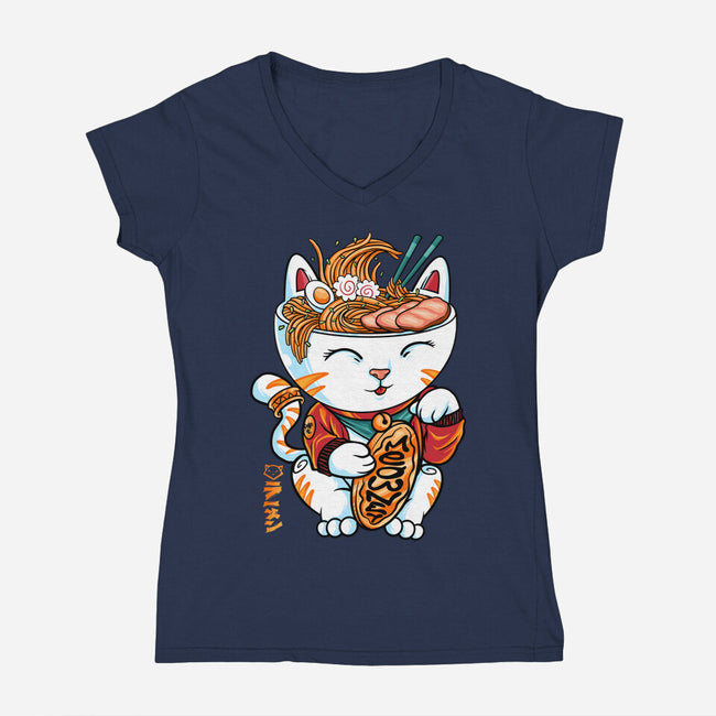 Lucky Noodles-womens v-neck tee-spoilerinc