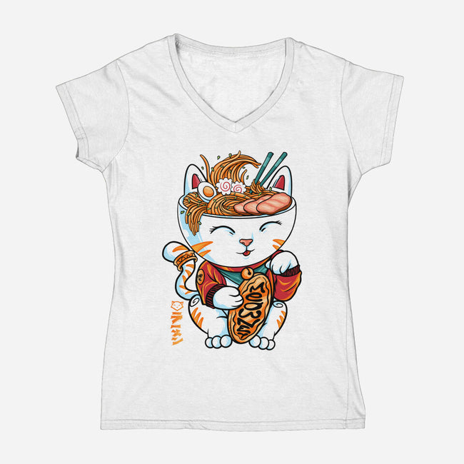 Lucky Noodles-womens v-neck tee-spoilerinc
