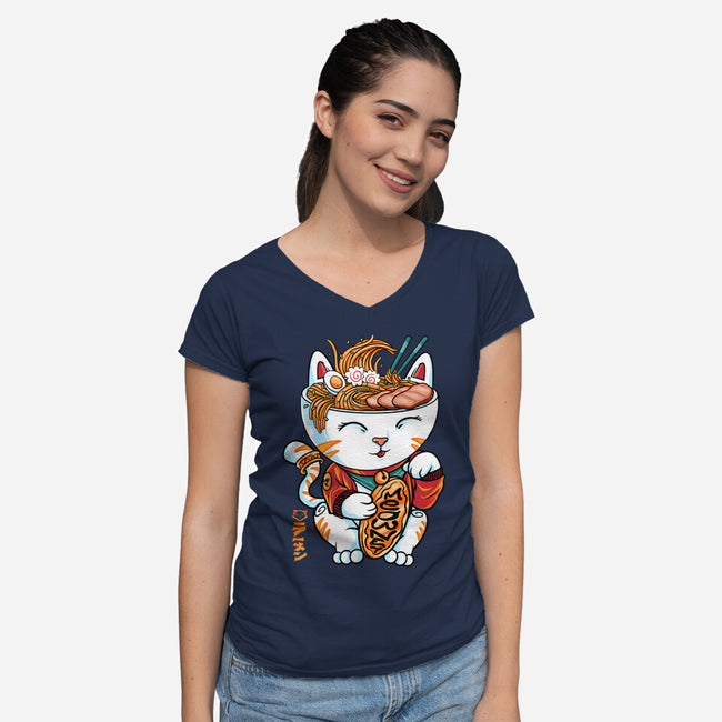 Lucky Noodles-womens v-neck tee-spoilerinc