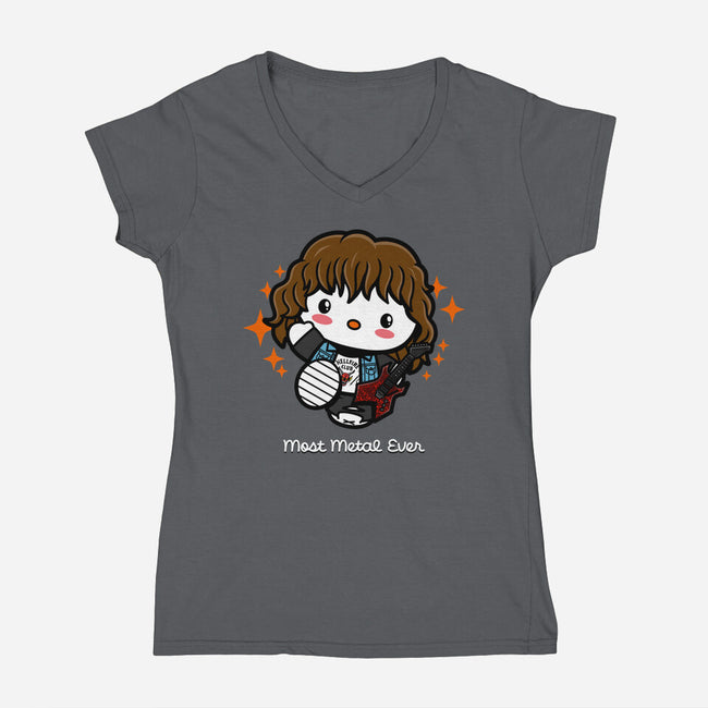 Most Metal Kitty-womens v-neck tee-Boggs Nicolas
