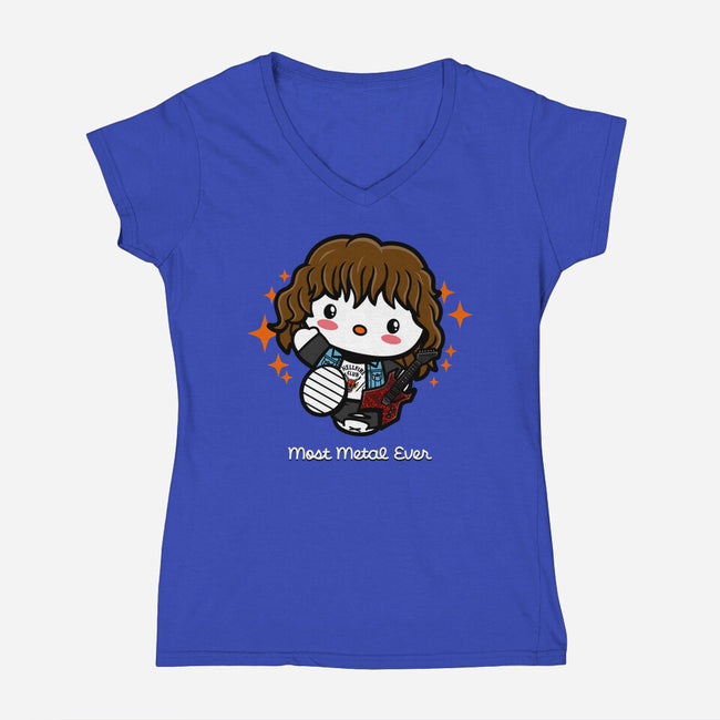 Most Metal Kitty-womens v-neck tee-Boggs Nicolas