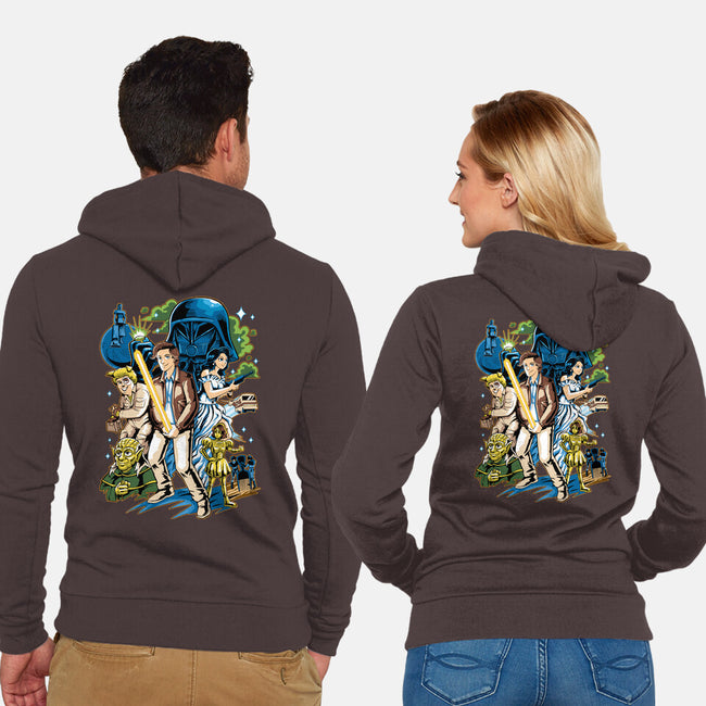 Crazy Space-unisex zip-up sweatshirt-Andriu