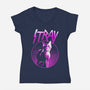 Neon Cat-womens v-neck tee-retrodivision