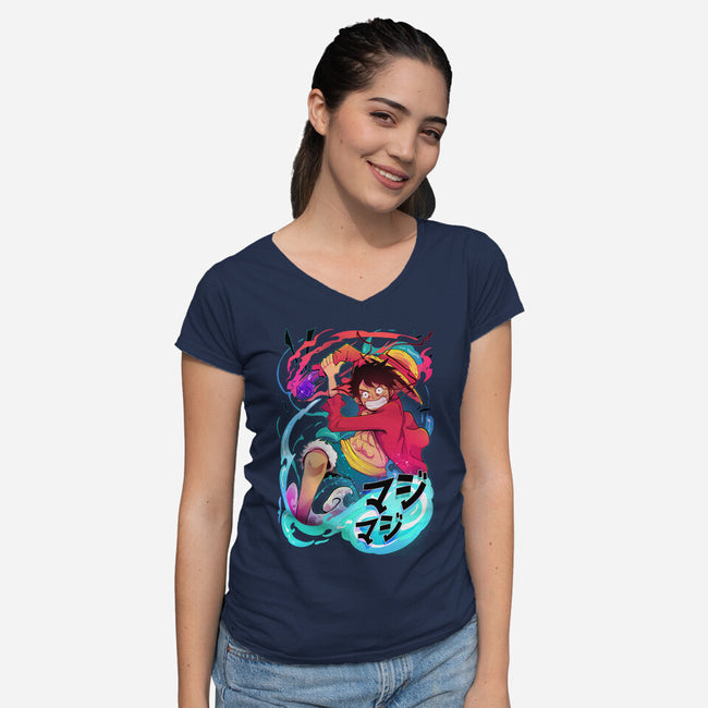 King Of Pirates-womens v-neck tee-Kabuto Studio